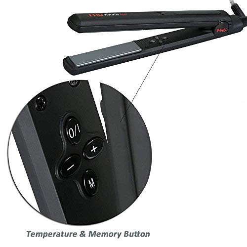 MHU Professional 1 Inch Keratin Ion Flat Iron Tourmaline Ceramic Hair