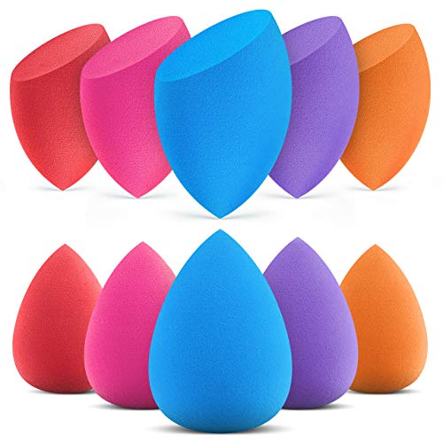 InnoGear 10 pièces éponges de maquillage, Beauty Makup Blender pour Fond De Teint Poudre Crème Correcteur