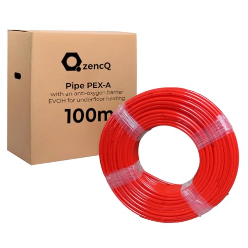 ZencQ Tubo calefactor de seguridad PE-Xa para calefacción por suelo radiante, 16 x 2 mm, tubo multicapa con barrera de oxígeno (100 m)