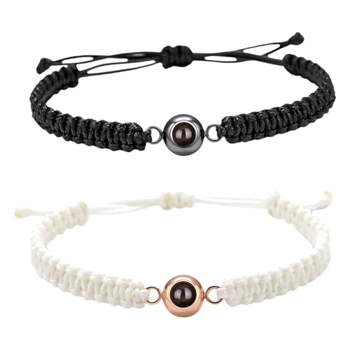 zurabini Expression Bracelet of Love Through Projection Bracelet I Love You Bracelet Personalised Projection Bracelet Adjustable Braided Rope Bracelet Personalised Gifts for Mum Dad Her Him