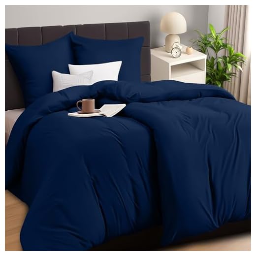 Utopia Bedding Bettwäsche 135x200 4teilig - Mikrofaser 2 Bettbezug 135x200 cm + 2 Kissenbezüge 80x80 cm - Marineblau 4 Utopia Bedding Bettwäsche 135x200 4teilig - Mikrofaser 2 Bettbezug 135x200 cm + 2 Kissenbezüge 80x80 cm - Marineblau