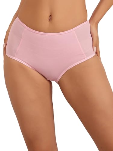Image of Clovia Women's Cotton High Waist Hipster Panty with Powernet Panels