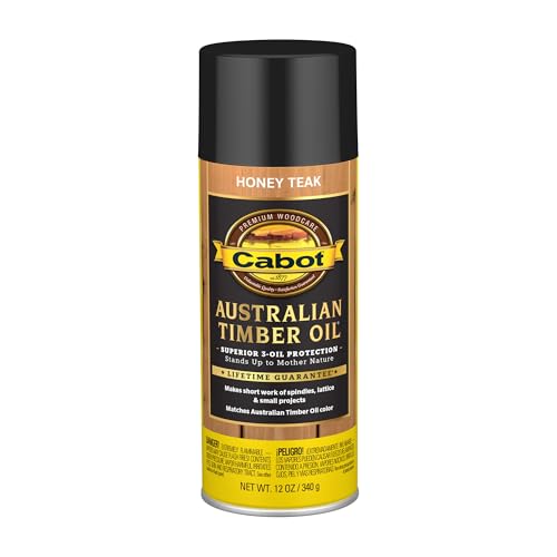 Image of Cabot Australian Timber Oil Wood Stain and Protector, Honey Teak, 12 oz Aerosol Can