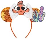 CLGIFT Princess Minnie Ears,Pick your color, Flower Minnie Ears, Floral minnie ears, Purple Sparkle Mouse Ears (Nemo)