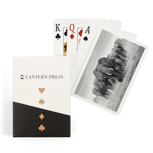 Lantern Press Baraja Elephant Herd Póker 52 cartas