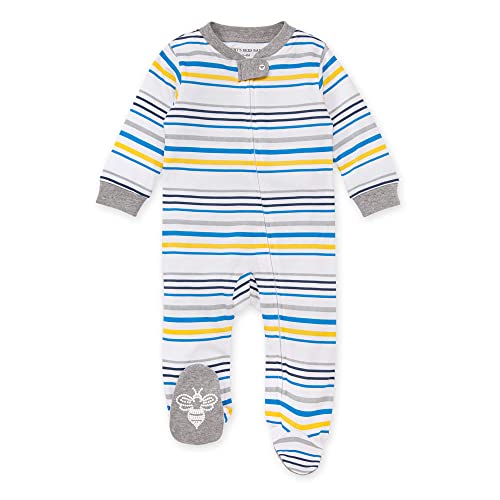 Image of Burt's Bees Baby unisex-baby Sleep & Play, Organic One-piece Romper-jumpsuit Pj, Zip Front Footed Pajama