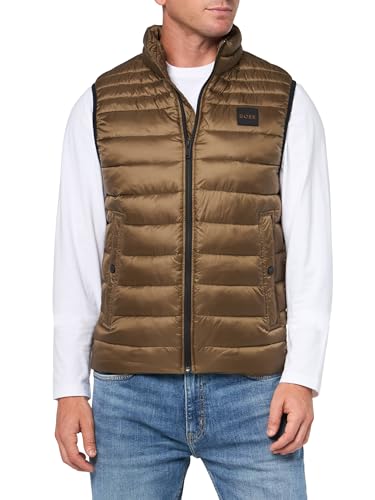 BOSS Men's Lightweight Nylon Patch Logo Puffer Vest