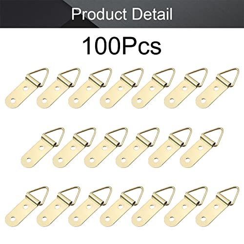 Image of MroMax 100PCS Ring Picture Frame Buckle 1.5 inch x 0.43 inchGold Tone Assortment Kit for Home Decoration Picture Frames Photo Hanging Solutions