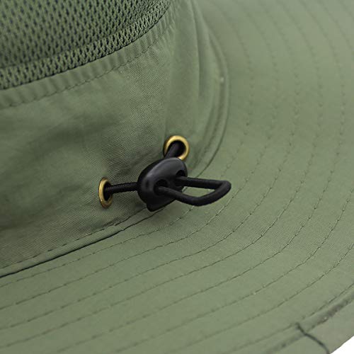 Home Prefer Unisex Daily Outdoor Sun Hat Camouflage Mesh Bucket Hat Wide Brim Boonie Fishing Hats Army Green #TOP3