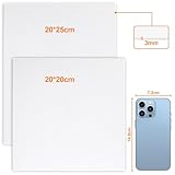 Umriox Canvas for Painting, Set of 12 Canvas Panels - 20x20cm, 20x25cm,CottonAcid-Free Blank Painting Canvases for Acrylic Paint, Oil Paint & Wet Water Art Media - Image 2