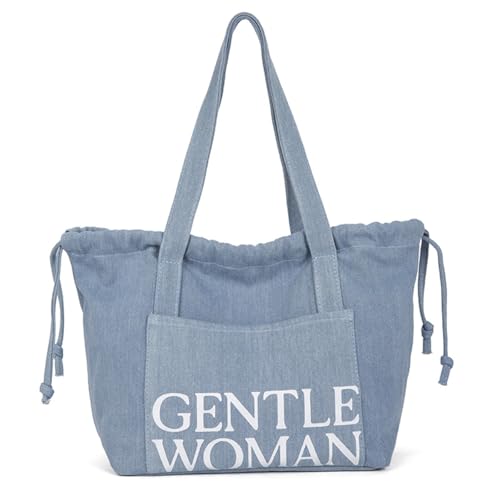 Bolso Tote de mezclilla casual grande para mujer miniatura 1