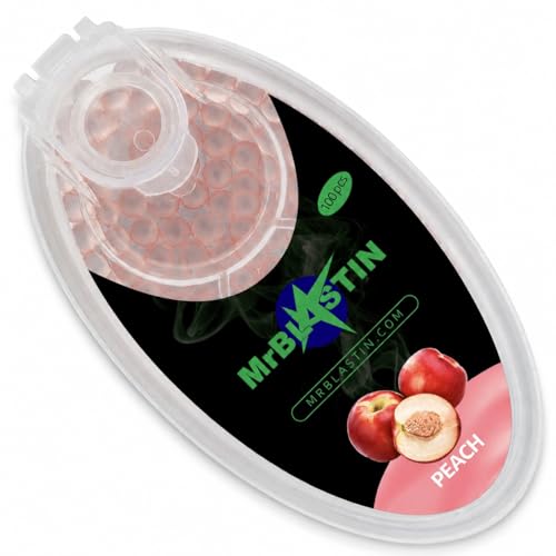 MrBlastin 100 Pêche Cigarettes Boules Distributeur Cas de Saveur Pop Gélules Arôme Porte Crush Balles Capsules pour Insertion de Filtres Cliquez sur Perles