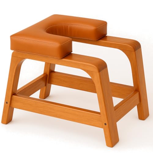 TIMBER GOOD Yoga Inversion Bench – Premium Mahogany Wood Headstand