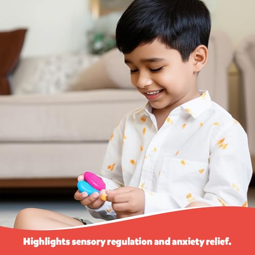 Image of Abley's Sensory Stones for Autism Support, Colorful Textured Fidget Toys, Tactile Stimulation Set with 6 Different Patterns, Educational Development