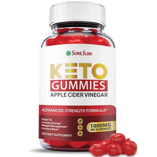 Sure Slim Keto Gummies - Vegan, Non GMO Official Formula - Sure Slim ACV Keto Gummies with Apple Cider Vinegar 1000mg, Sureslim Keto Gummies with Beet Root Juice, Pomegranate Juice (60 Gummies)