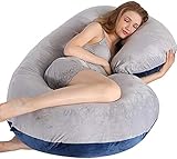 MUMO Pregnancy Pillow C Shaped Full Body Pillow with Velvet Cover Maternity Pillow for Pregnant Women