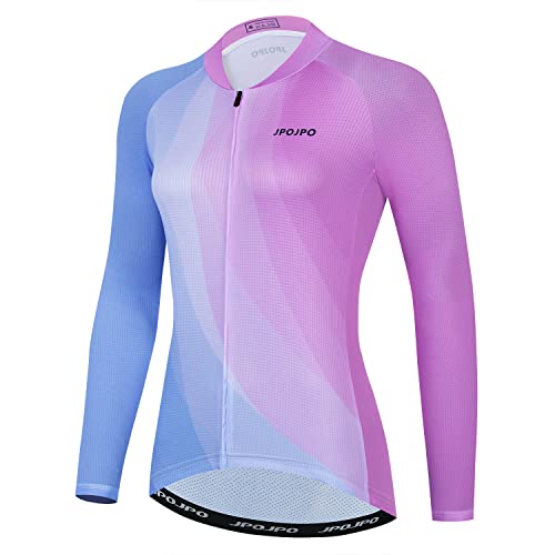 HimyBB Women Cycling Jersey Pro Team Long Sleeve Bike Shirt Tops UPF 50+ Sun Protection XXL