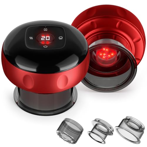 2 Pack Cupping Set, 7-in-1 Smart Cupping Kit for Massage Therapy with 2 Modes, Red Light Therapy and 20 Levels of Heat & Suction, Targeted at Muscle Soreness, Knots, Circulation & Tighter Skin