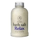 Badesalz Relaxing 600g - Meersalz mit Natürlichem Ätherischen Lavendelöl & Salbeiöl - Besten für Guten Schlaf - Stressabbau - Baden - Körperpflege - Wellness - Schönheit - Entspannung - Aromatherapie