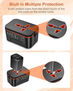 Universal Travel Adapter Worldwide with 2 USB C and 2 USB A Ports, International Travel Plug Adapter Worldwide USB Travel Adaptor All in One Universal Charger Power Adapter for European EU US UK AUS