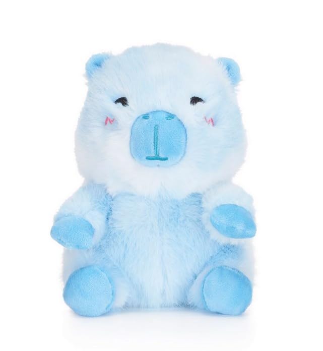 UKToyworld Pink Capybara Soft Toy 8" Pastel Sitting Capy Plush (BLUE)