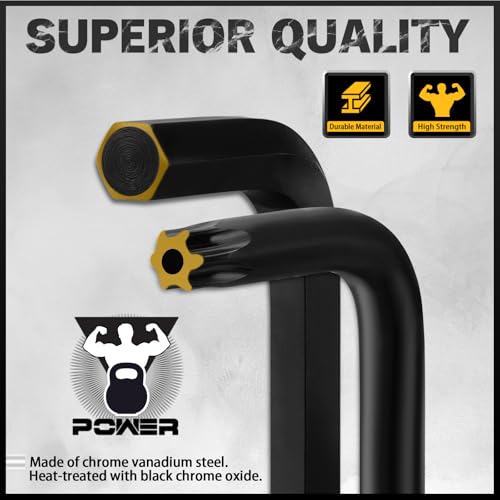 ELEAD Hex Key Allen Wrench Set: 41-Piece Hex and Torx Key Set with Torque Handle, Standard SAE(0.028"-3/8") & Metric(0.7mm-10mm) & Torx(T9-T50) in Storage Case, Heat Treated Chrome Vanadium Steel