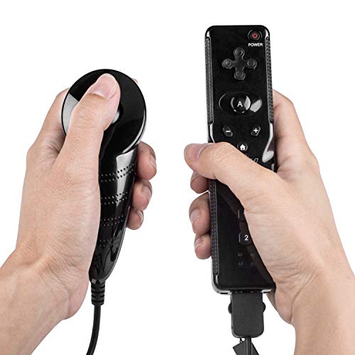 TechKen Wii Remote with Wii Motion Plus Inside | Shock Wii Nunchuk Controller | Compatible Nintendo Wii, Wii U