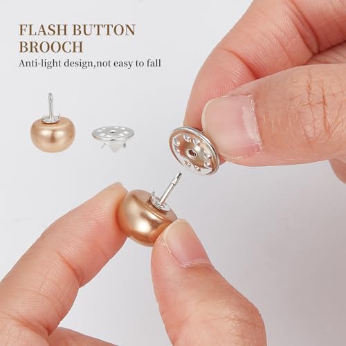 NICENEEDED 25 PCS Pearl Shirt Brooch Buttons, Pearl Cover Up Button - Image 3