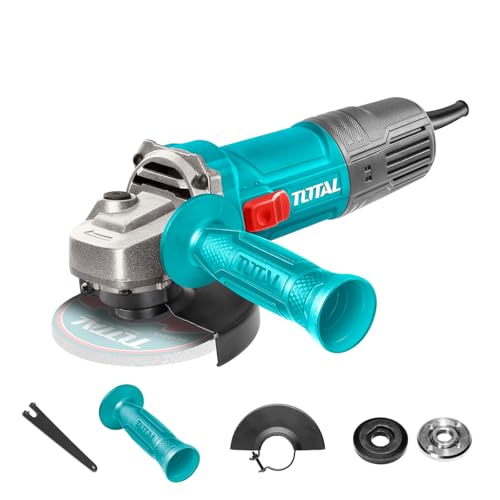 Image of TOTAL Professional Angle Grinder Machine, 900W 125mm /5'' Disc Angle Grinder | 5000-11000 RPM Variable Speed, Copper Winding Motor, M14 Spindle, Lock-On Switch & Side Handle for Cutting and Grinding