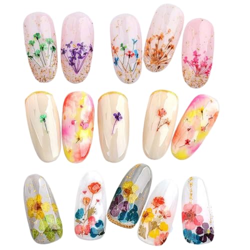 Flores Secas para Decoração e Encapsulamento de Unhas Gel