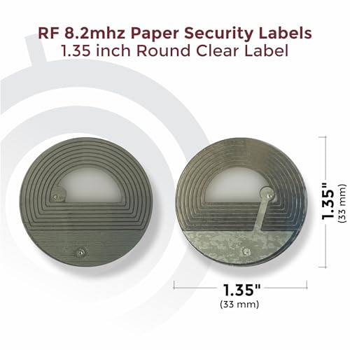 1000 Paper Security Label 1.35 inch (33mm) diam RF 8.2Mhz Clear EAS Antishoplifting Loss Prevention by Sensornation