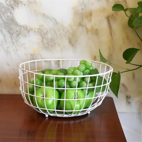 Frutero de cocina en bronce para decorar la mesa con un diseño de alambre cromado 6