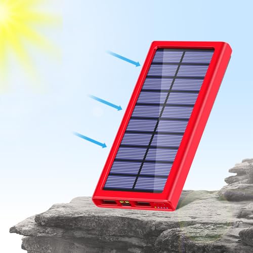 Estación de carga móvil y batería externa de 10000mAh con panel solar negro 5