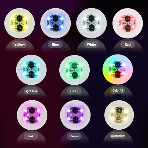 LED Coaster, 100 Pack Light Up Coasters for Drinks,10 Colors Led Bar Coaster LED Sticker Drink Lights,LED Bottle Lights for Liquor Bottles, Club,Party, Wedding,Bar Decor by LittleVoleSherry - Image 4