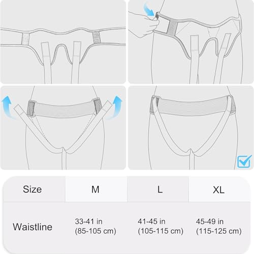 Faja para Hernia Inguinal para Hombre con 2 Almohadillas de Compresión miniatura 5
