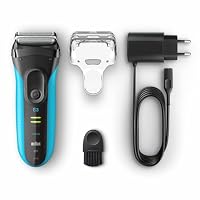 Braun Series 3 ProSkin Elektrorasierer mit Präzisionstrimmer, Rasierer Herren Elektrisch, elektrischer Rasierer, Wet&Dry, rasierapparat, trockenrasierer, Made in Germany, 3040s, schwarz/blau – Ansicht 2