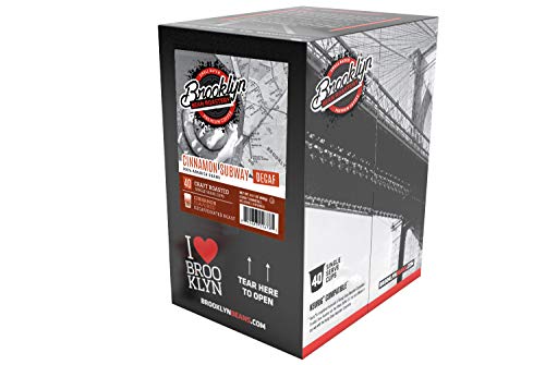 Brooklyn Beans Decaf Coffee Pods, Cinnamon Subway, Compatible With K Cup Brewers Including 2.0, 40 Count #TOP2
