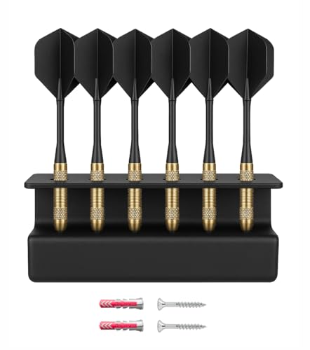 Naturalspring | Lot de 2 supports muraux pour fléchettes – Espace pour 12 fléchettes – Accessoires pour cible | Support de fléchettes en acier et fléchettes souples (2)