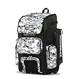 Boombah Rolling Superpack Hybrid Digital Camo Bat Pack Black/Gray - Wheeled & Backpack Version