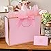 Plauthus Pink Gift Bag with Ribbon, 13
