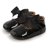 cozfuryo Leicht Anti-Rutsch Baby Mädchen Lauflernschuhe Mit Bowknot und glänzendem PU-Leder-Oberblatt, Kleinkinder Mary Jane Flats für Party Hochzeit(0-6Monate)