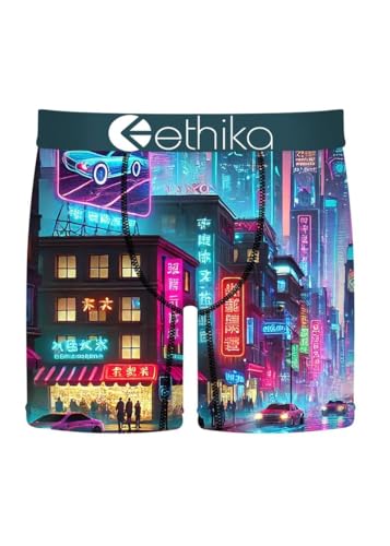 Ethika Mens MID Boxer Brief | Neon City