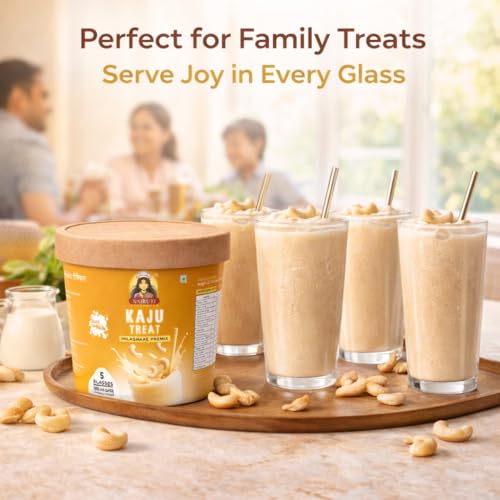 Image of Nairuti Vyutpadan Kaju Treat Milkshake Premix 150g | Premium Cashew Dry Fruit Shake Mix | Instant Creamy Cashew Milk Drink Powder | No Preservatives, No Artificial Color, Natural Healthy Energy Drink | Ready In A Minute - Milkshake Premix