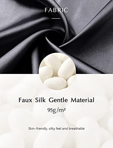 Image of PRODESIGN Satin Kimono Robe Women Long Silky Kimono Bathrobe Sleepwear Wedding Bridesmaid Robe