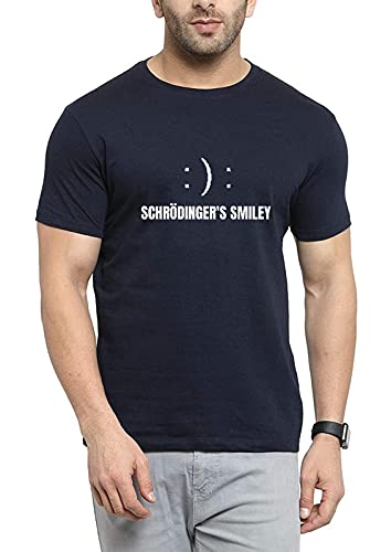 MyTeesT Shirt for Men, Schrodinger's Smile Cat Printed 100% Cotton Regular Fit T-Shirts for Men & Women, Round Neck Half Sleeves Tshirt for Men, Casual T-Shirt for Unisex