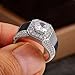 925 Sterling Silver Delicate Men's Ring - Silver Plated White Gold Imitation Zircon Diamond Cubic Zirconia Anniversary Eternity Engagement Wedding Band (9)