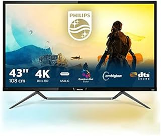 Philips Gaming 436M6VBPAB - 43 Inch 4K Monitor, 60Hz, 4ms, MVA, HDR 1000, Quantum Dot, AmbiGlow, USB-C, Speakers (3840 x 2160, 720 cd/m², HDMI/DP/Mini DP/USB-C/USB 3.0)