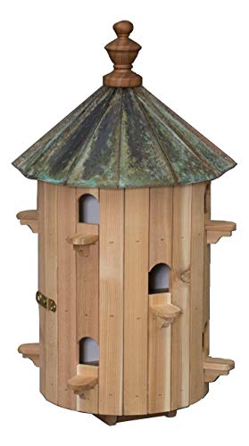 26" Cedar Birdhouse - 10 Room Patina Copper Top Finch Bird Condo House Amish Handcrafted In Lancaster Pennsylvania Usa #TOP1
