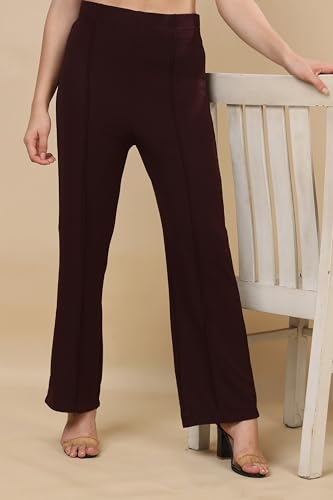Image of Women's Polycotton Comfort Fit Straight Trousers - Lightweight, Flexible & Skin-Friendly Pants for Work, Travel & Casual Style