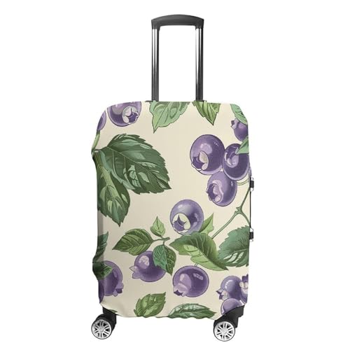 Hand Drawn Blueberries Elastic Luggage Cover Suitcase Protector for 19-32 Inch Suitcases | Universal Stretchable Travel Bag Cover | Anti-Scratch, Washable with Zipper Closure M